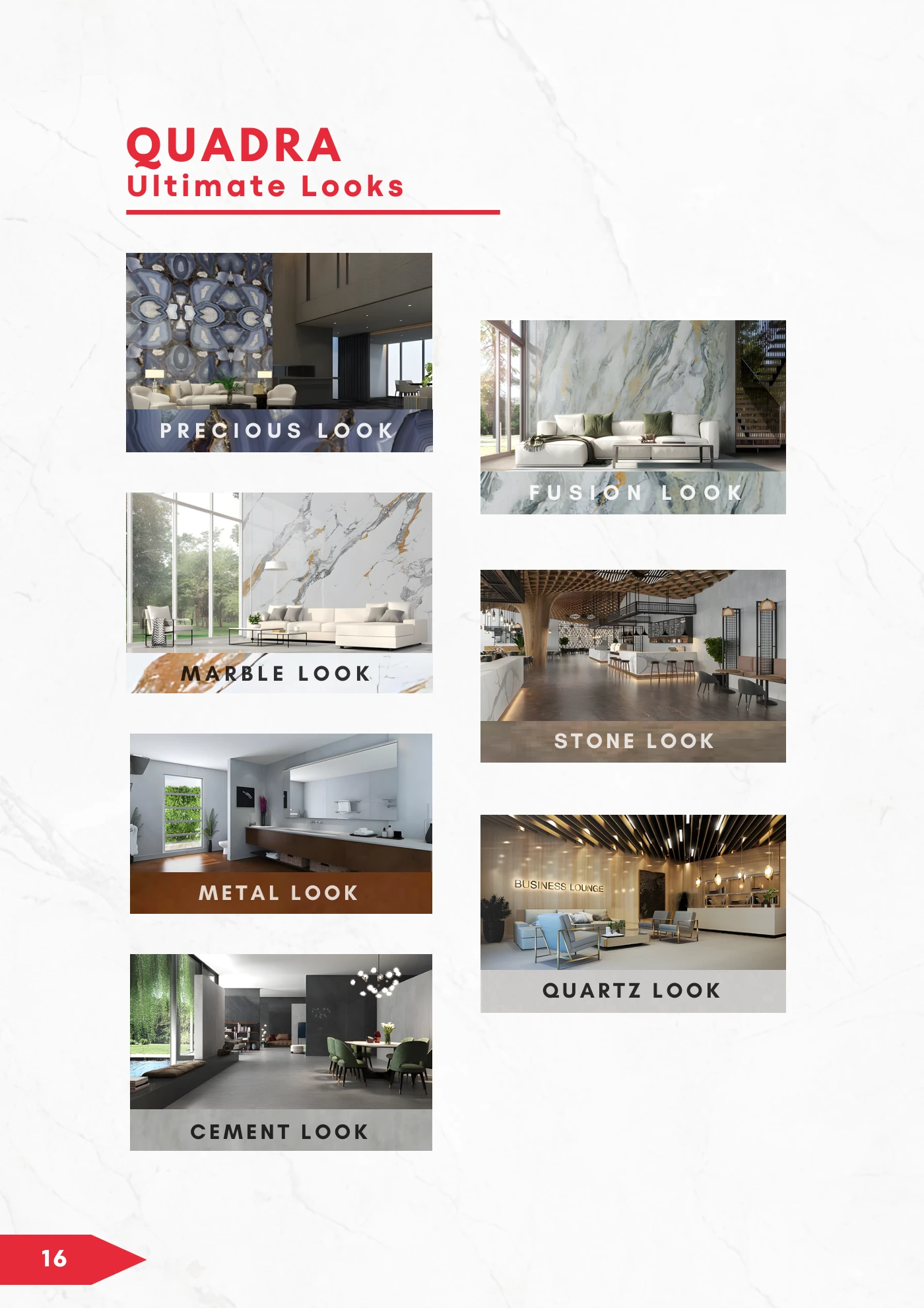 Lembar katalog QUADRA untuk Quartz Look